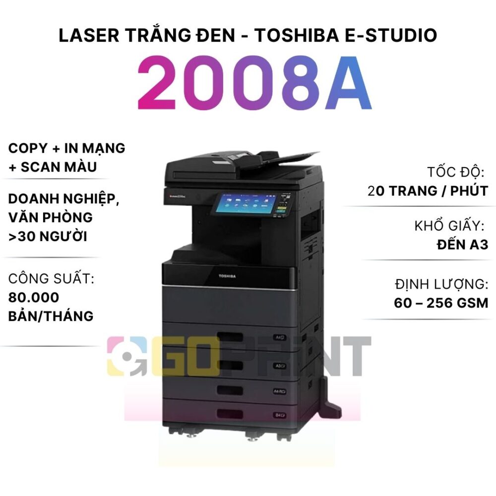 Máy photocopy TOSHIBA E-STUDIO 2008A sao chụp, in và scan