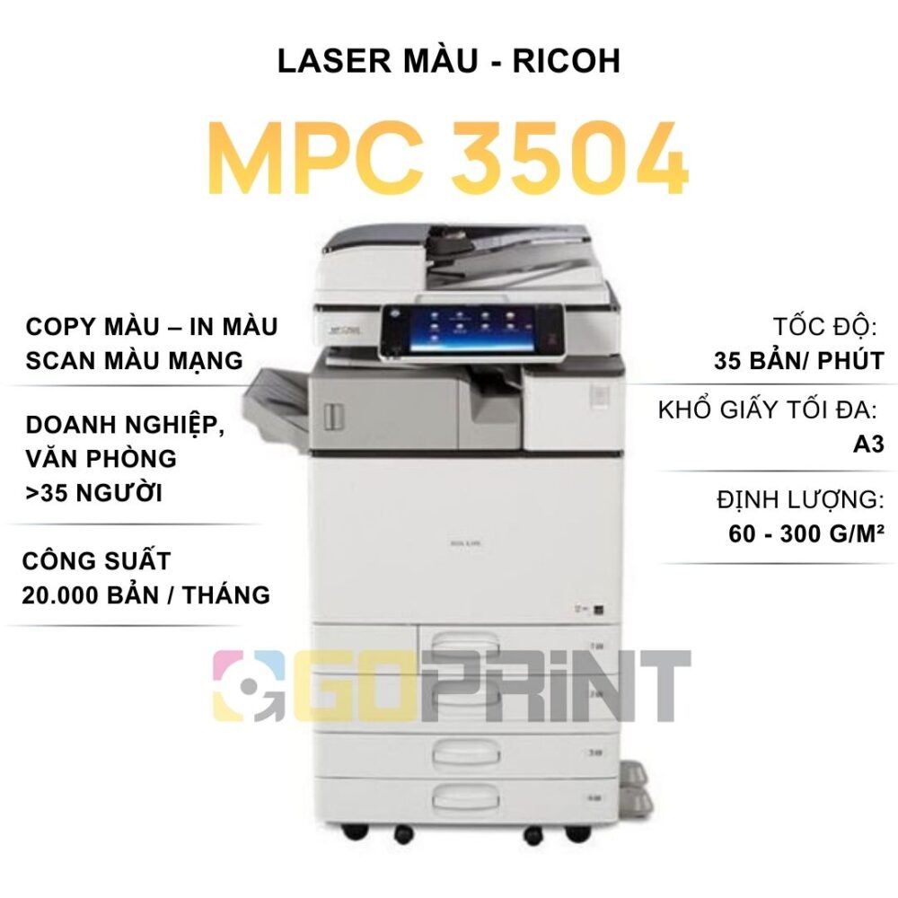 Máy photocopy RICOH MPC 3504, scan màu tốc độ cao