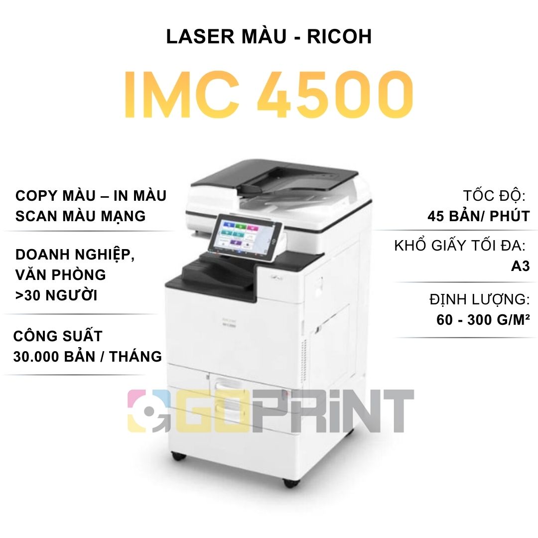 Máy photocopy RICOH IMC 4500, nhỏ gọn, ổn định, tiết kiệm