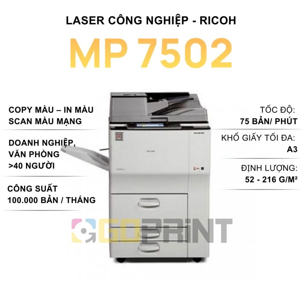 Máy Photocopy RICOH MP 7502 Công Nghiệp, In công suất lớn