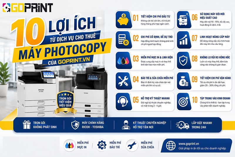 10 Lợi Ích Từ Dịch Vụ Cho Thuê Máy Photocopy Của GOPRINT.VN